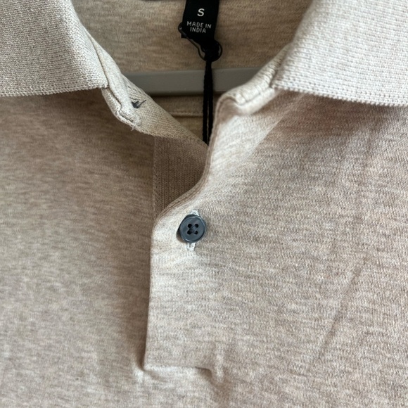 NWT BANANA REPUBLIC | Modern Classic Luxury-Touch Polo in Heather Camel | Size S - Picture 4 of 11